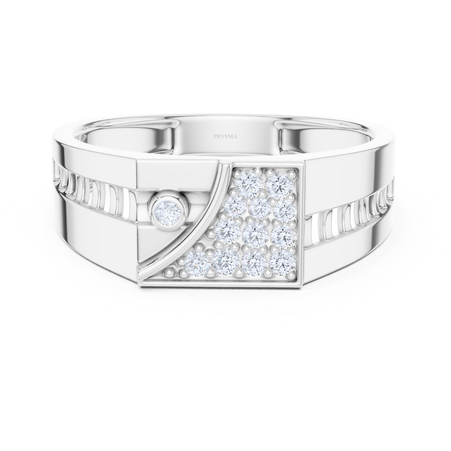 Architectural Diamond Grid Ring