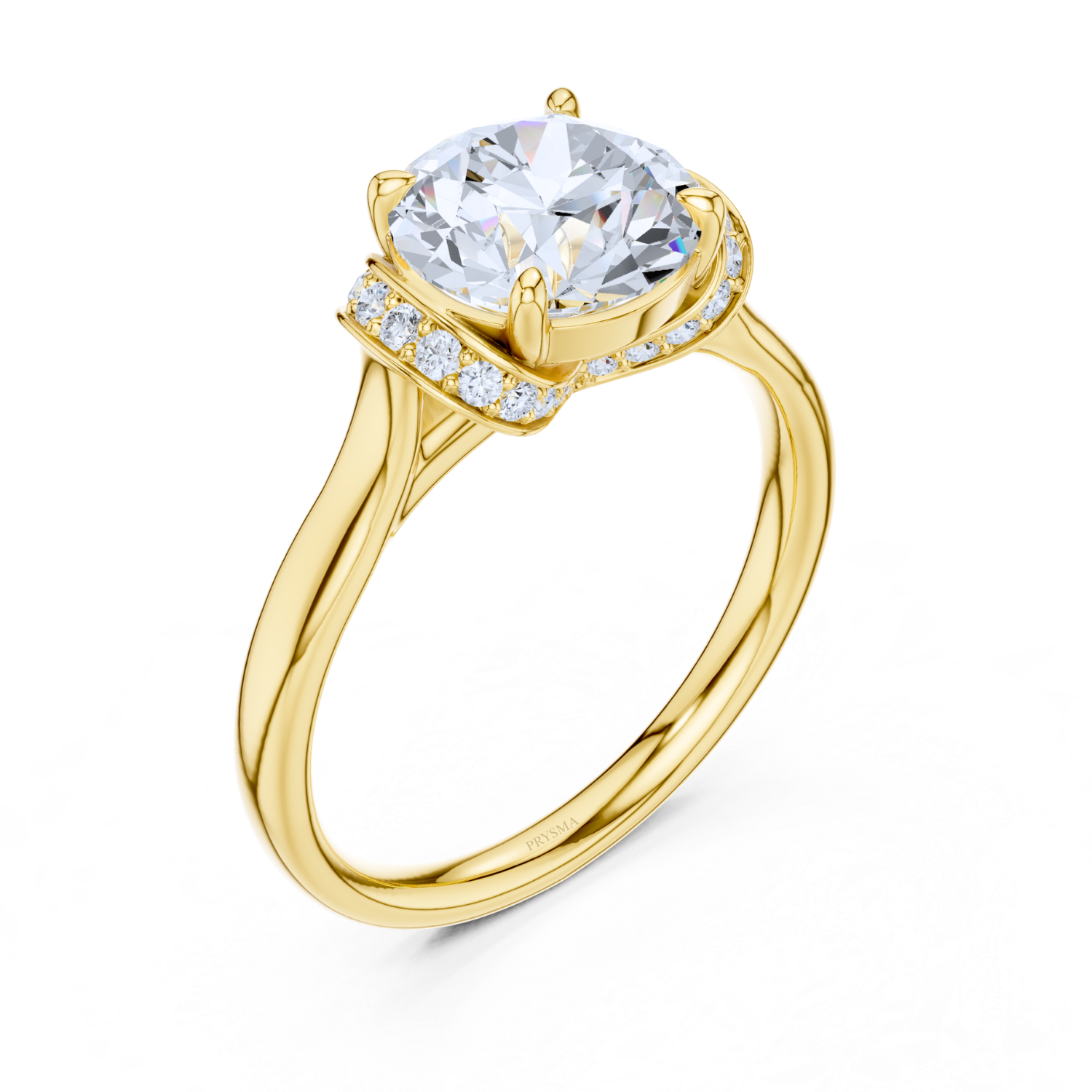 Twisted Pave Cathedral Ring