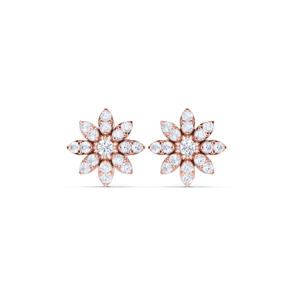 Daisy Bloom Diamond Floral Studs