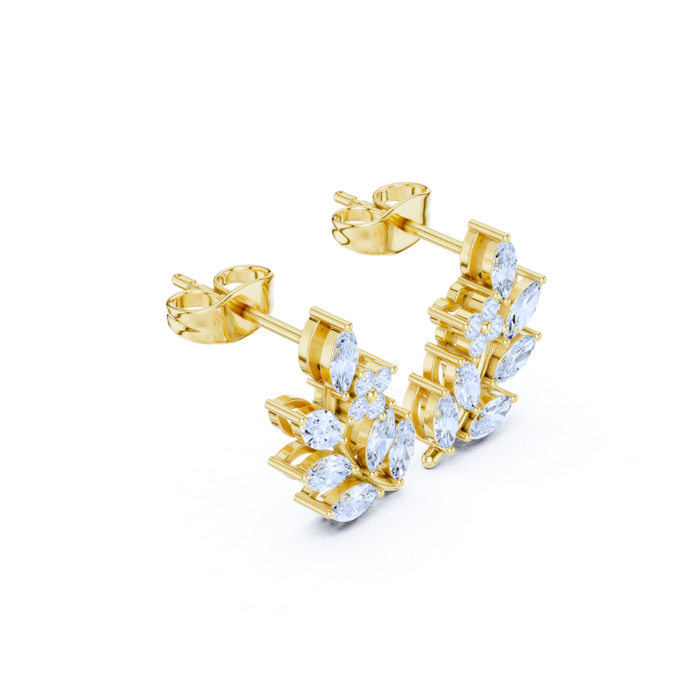 Marquise Blossom Vine Diamond Earrings