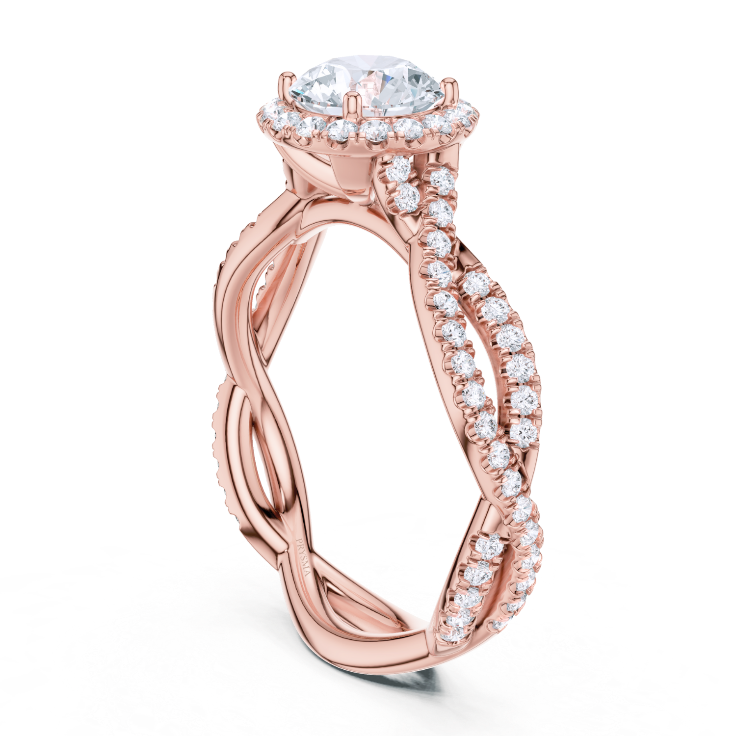 Ethereal Twist Halo Ring