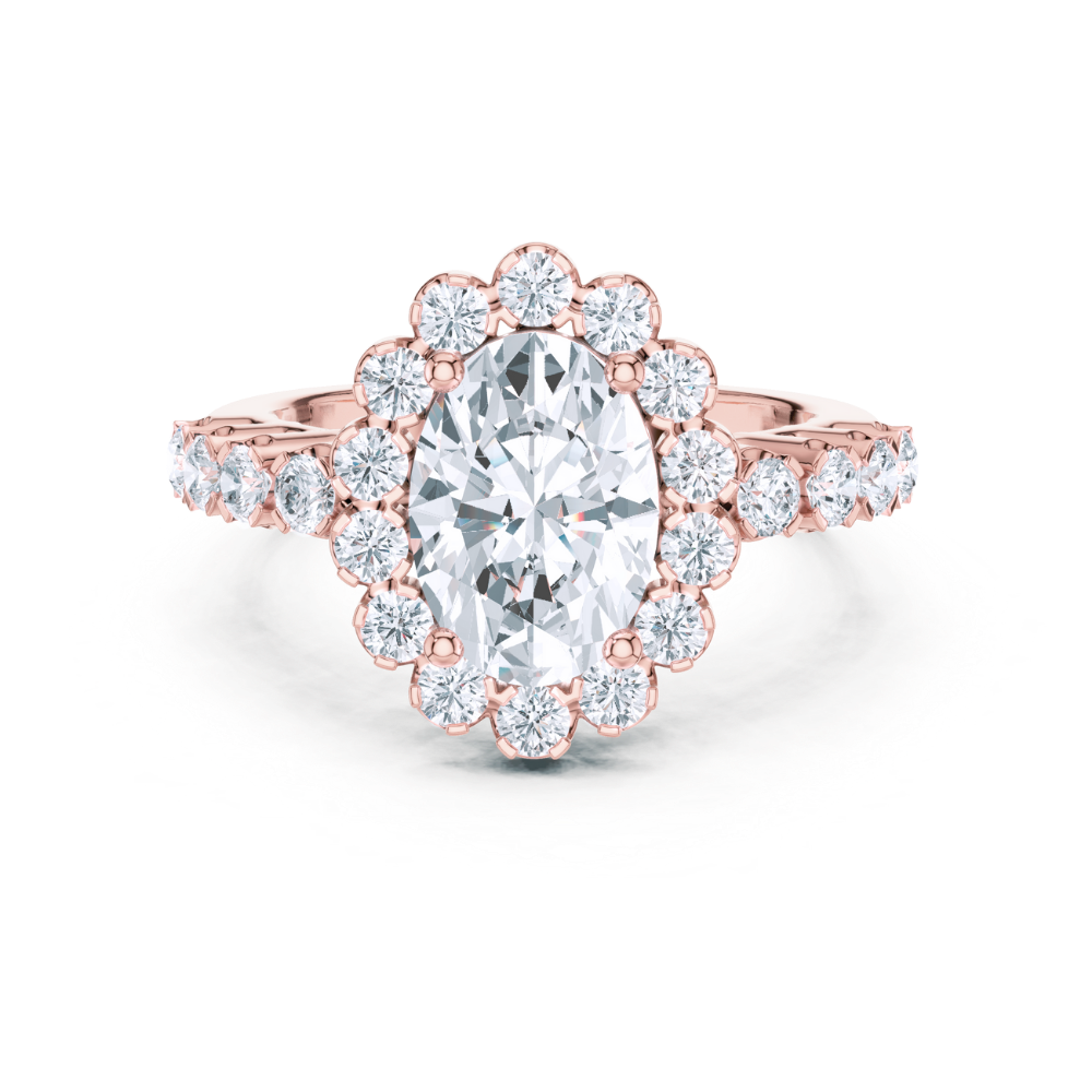 Oval Radiance Blossom Diamond Ring