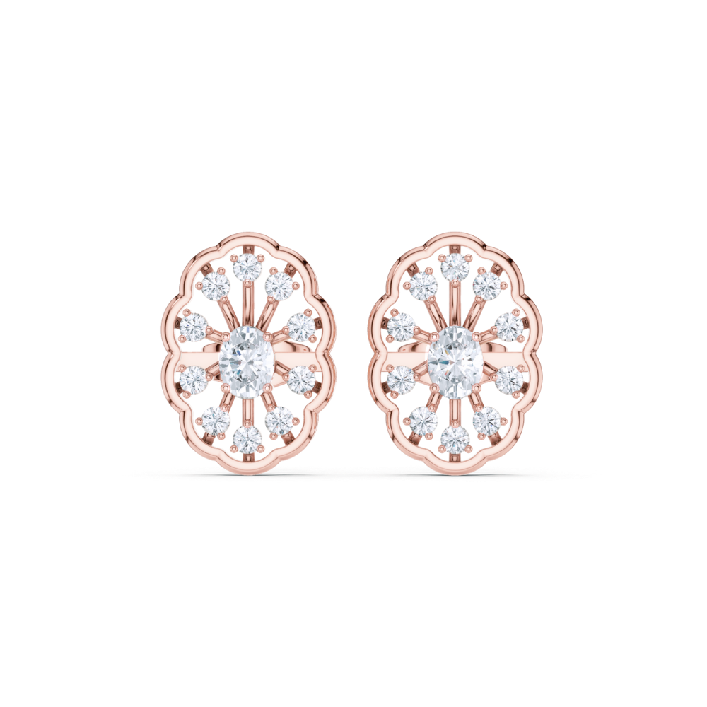 Vintage Radiance Diamond Stud Earrings