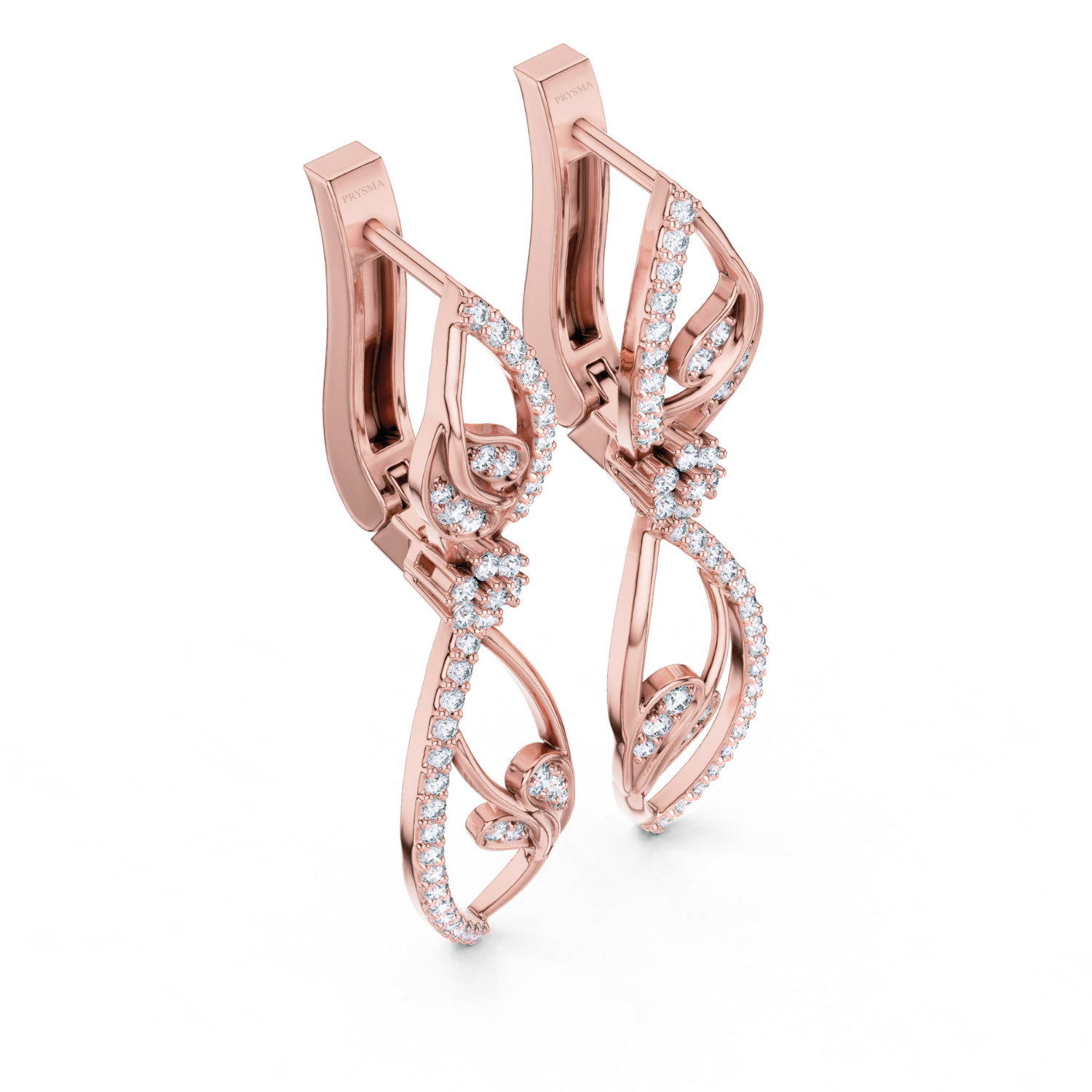 Floral Filigree Diamond Drop Earrings