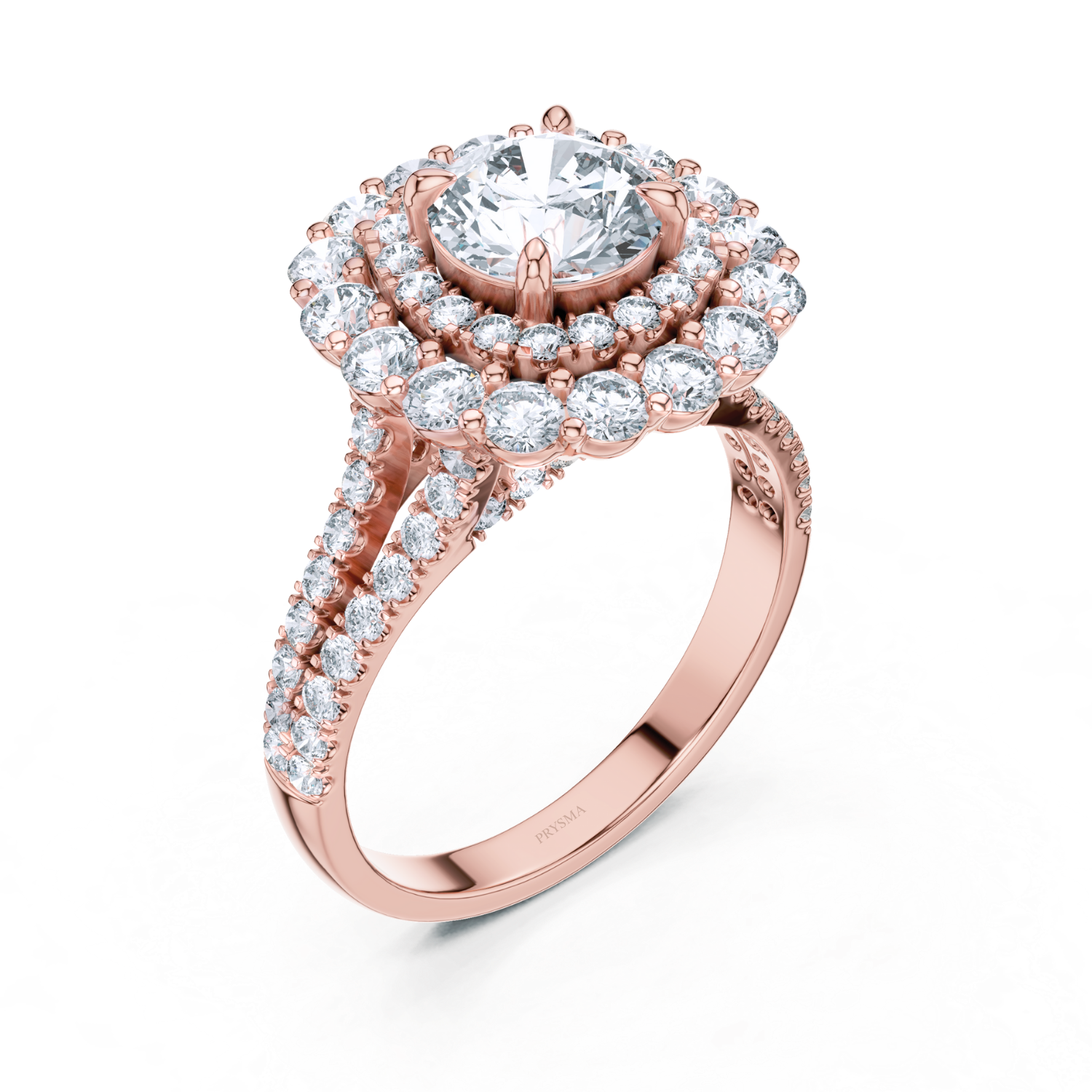 Radiant Double Halo Diamond Ring