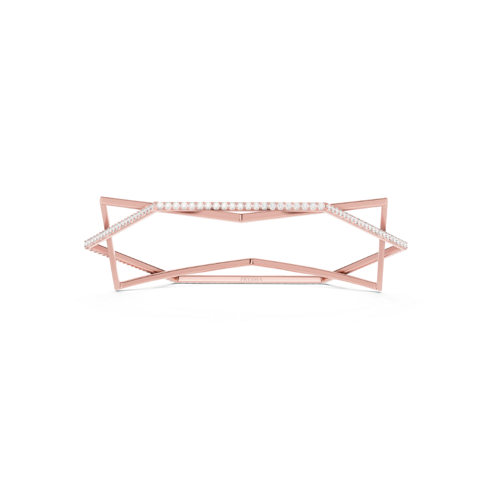 Stellar Edge Geometric Diamond Bracelet