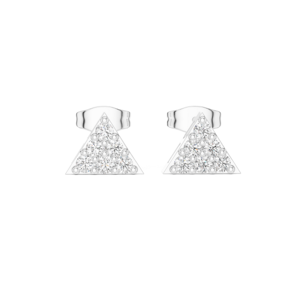 Radiant Pyramid Diamond Stud Earrings