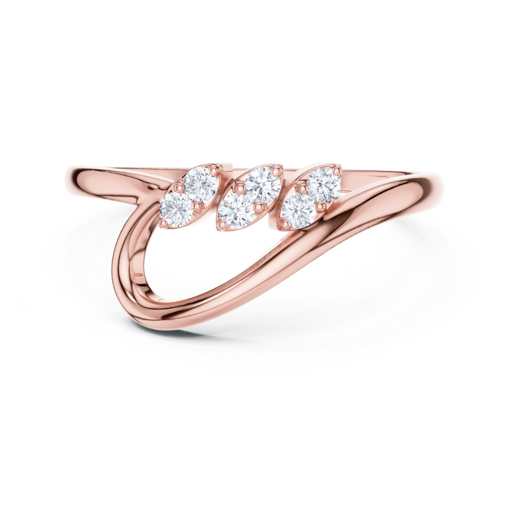 Elegant Leaf Wave Ring