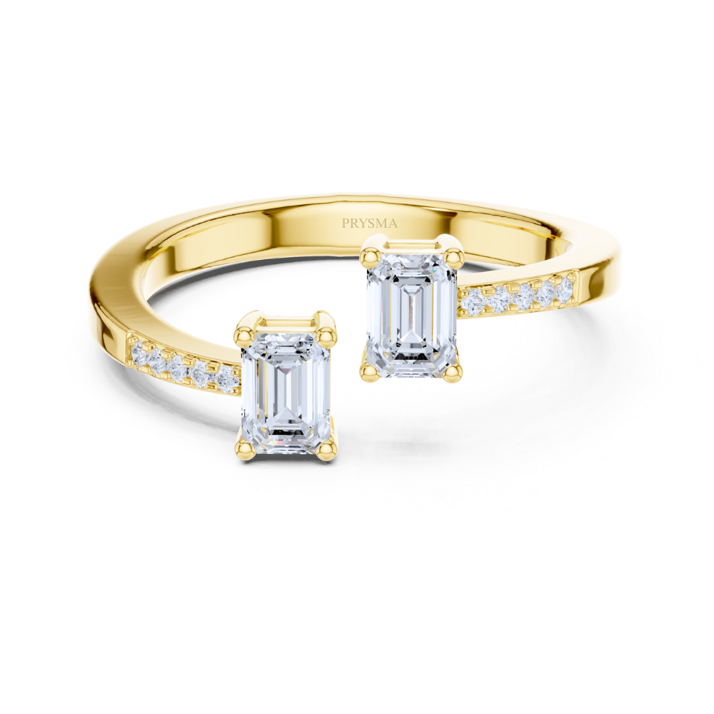 Twin Emerald Elegance  Ring