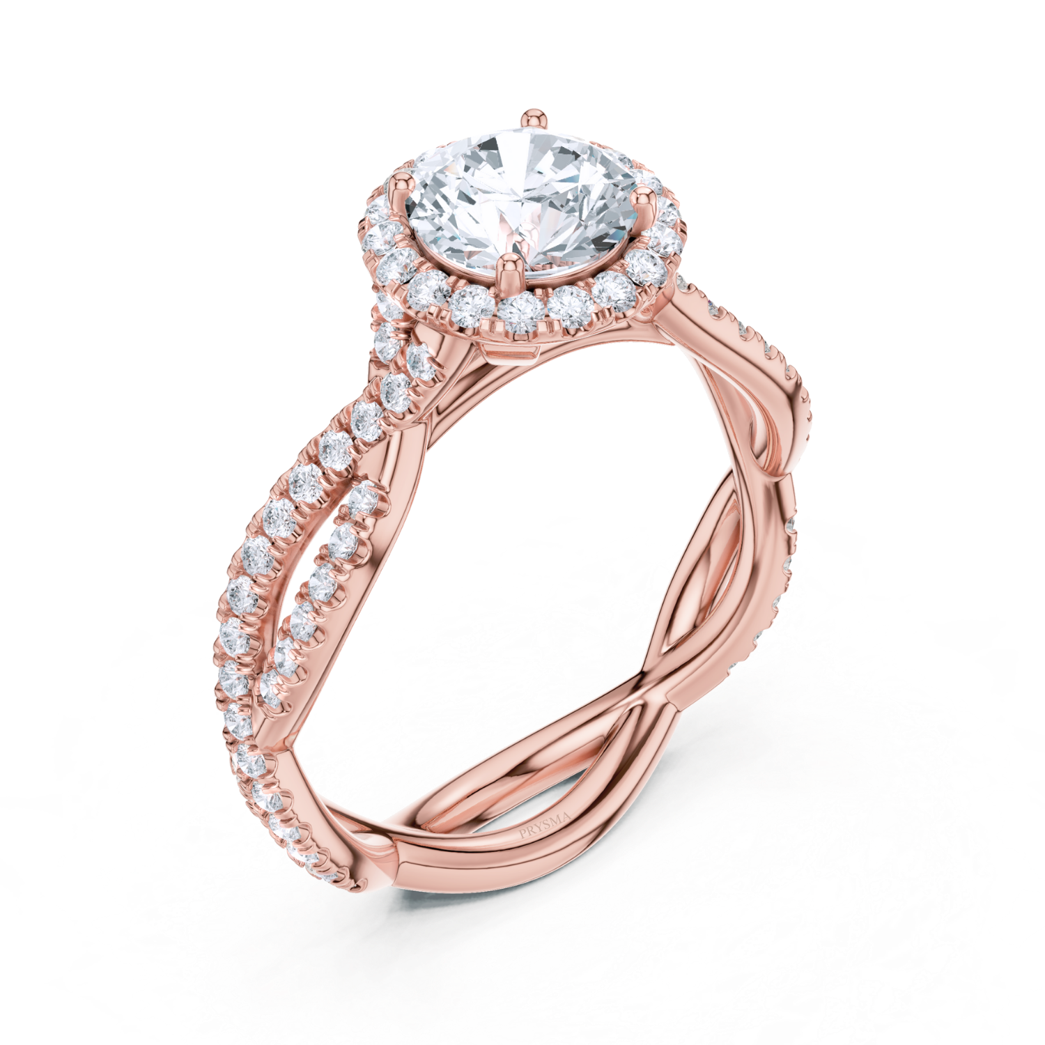 Ethereal Twist Halo Ring