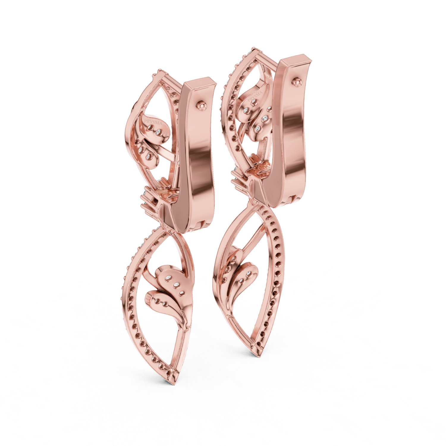 Floral Filigree Diamond Drop Earrings