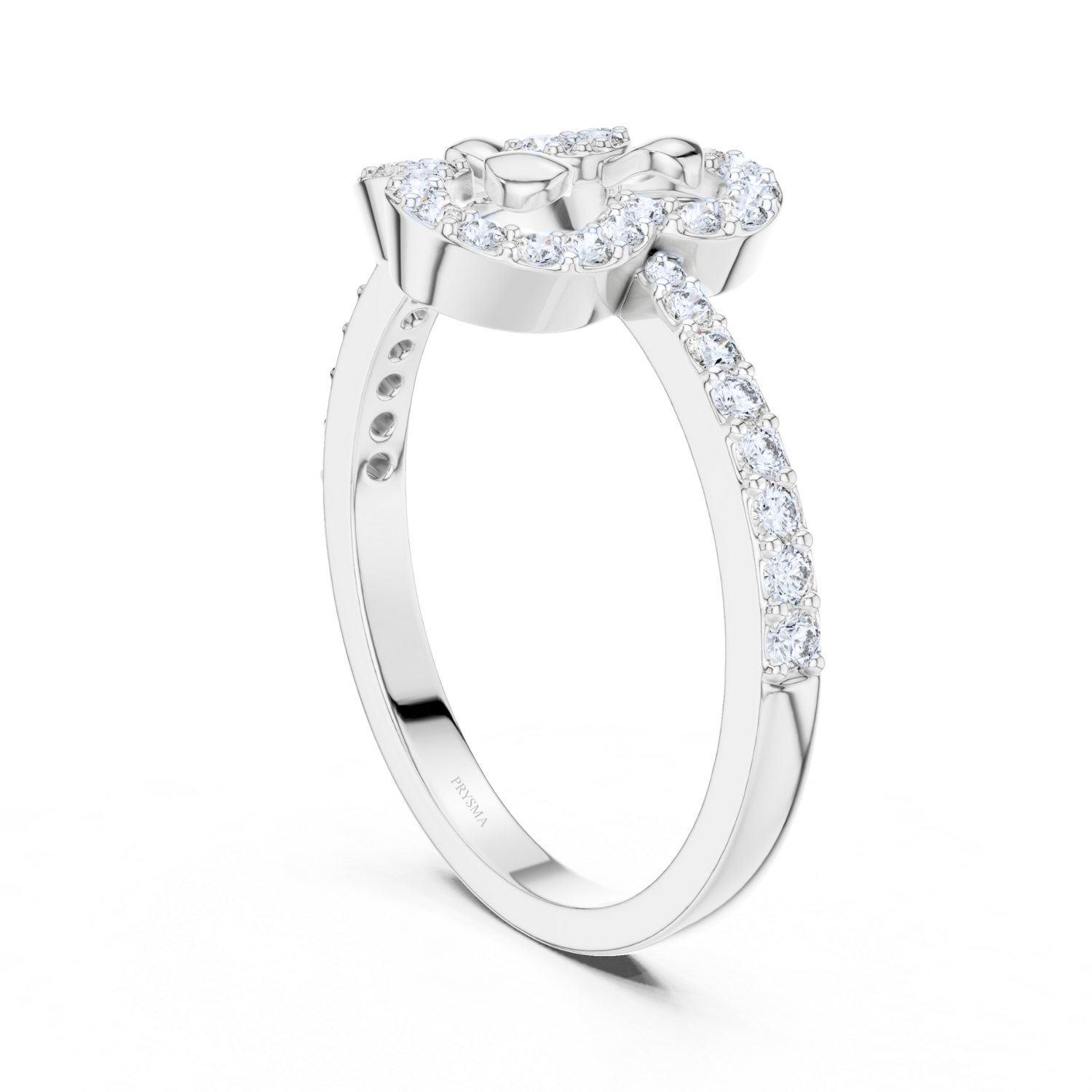 Floral Halo Diamond Ring