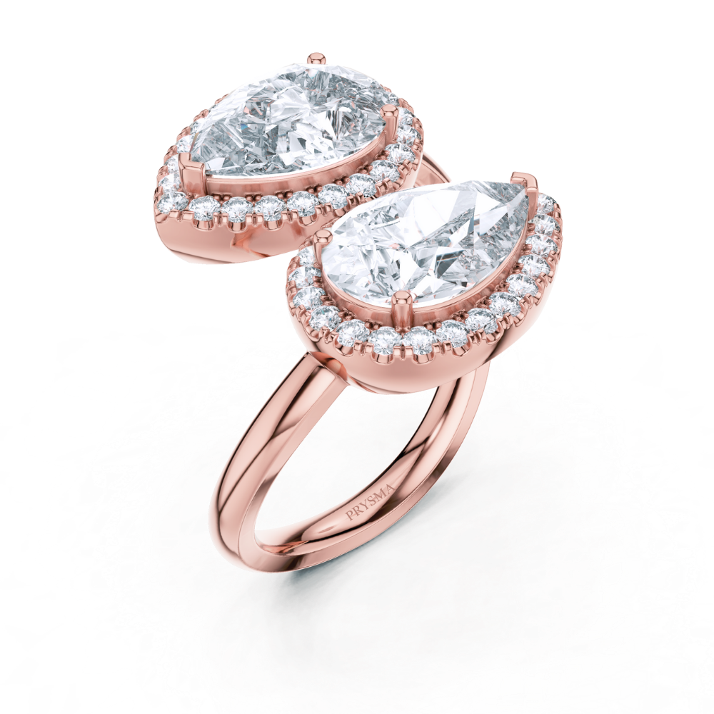 Celestia Pear Duet Ring