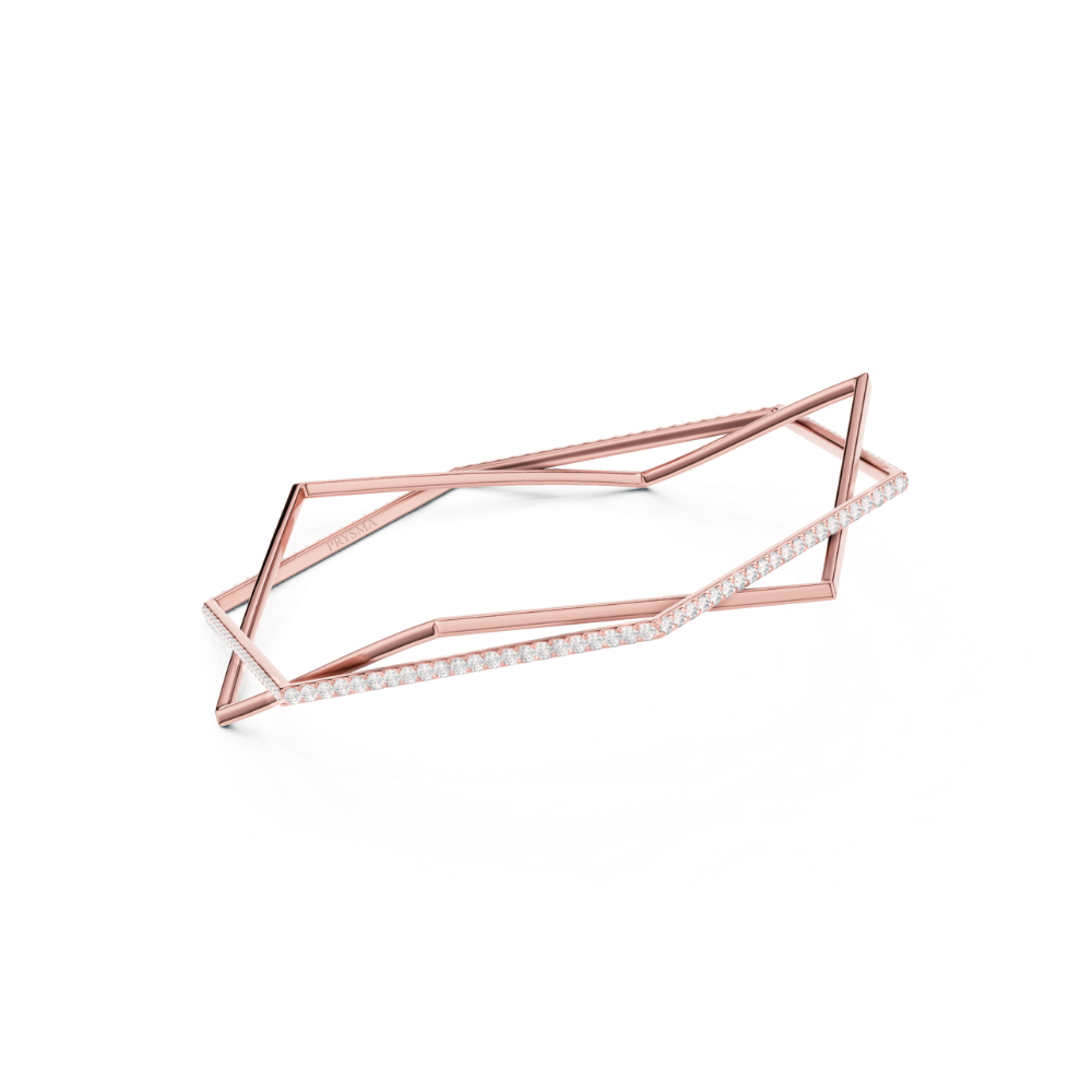 Stellar Edge Geometric Diamond Bracelet