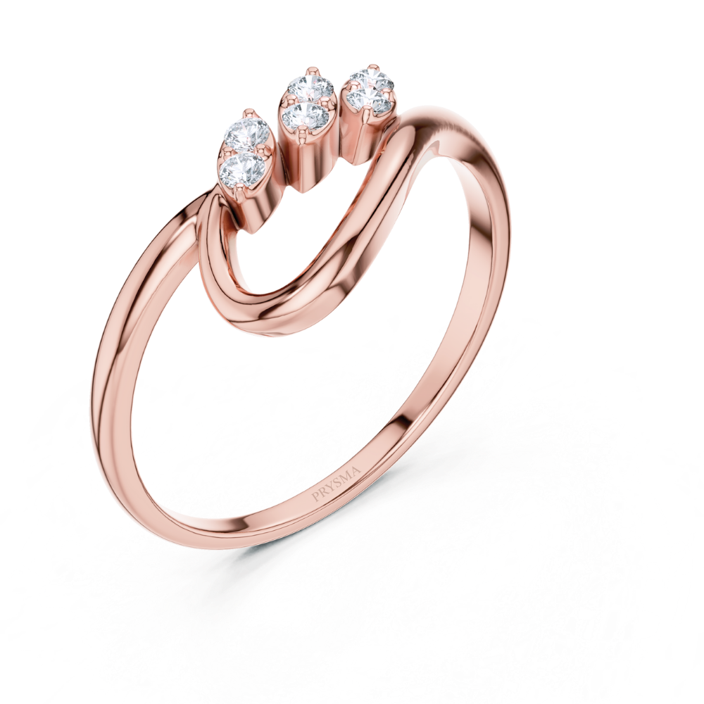 Elegant Leaf Wave Ring