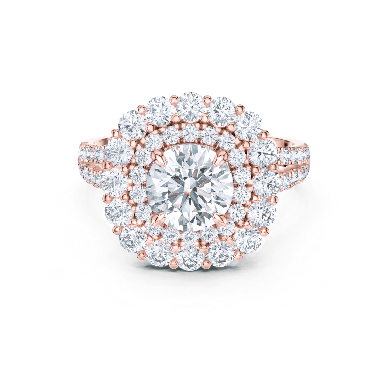Radiant Double Halo Diamond Ring
