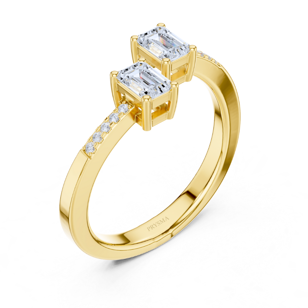 Twin Emerald Elegance  Ring