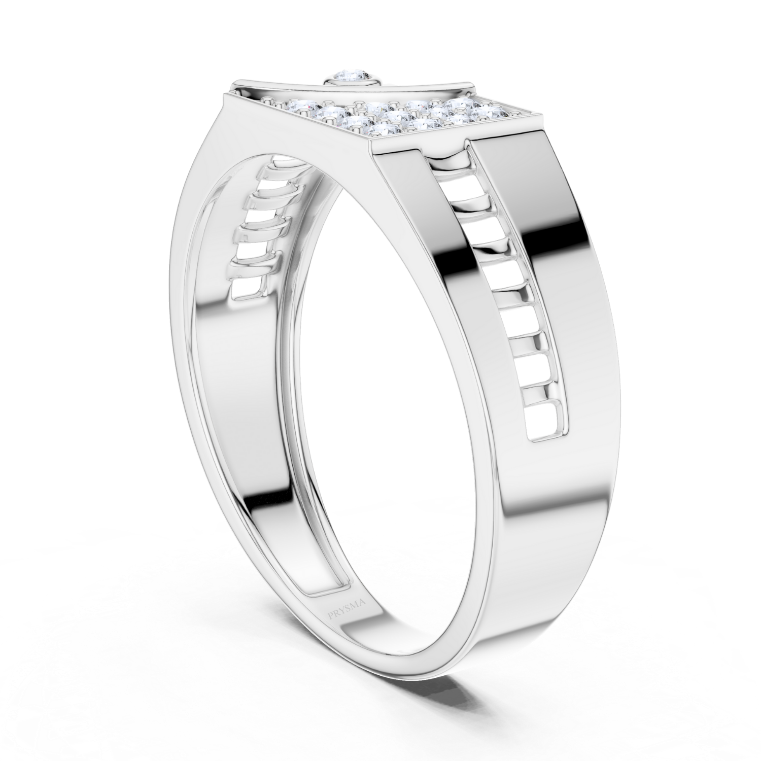 Architectural Diamond Grid Ring
