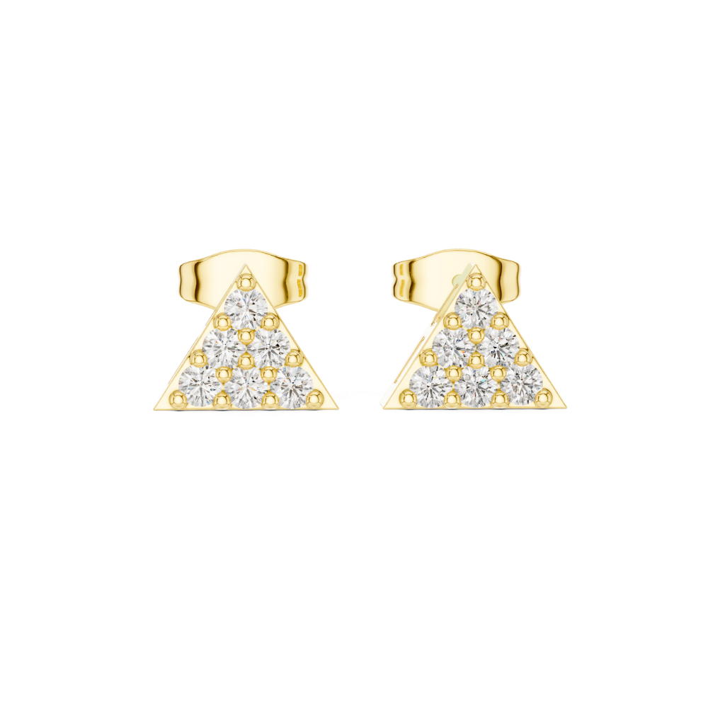 Radiant Pyramid Diamond Stud Earrings