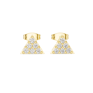 Radiant Pyramid Diamond Stud Earrings