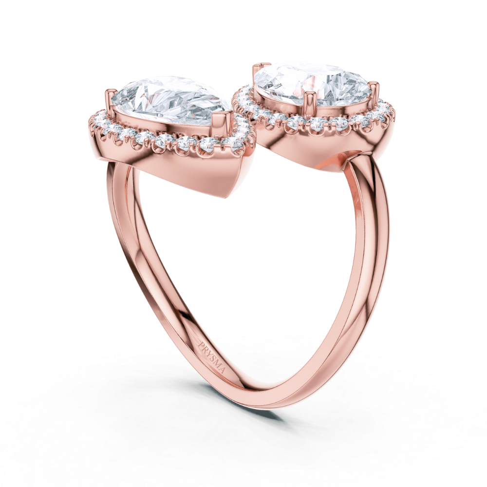 Celestia Pear Duet Ring