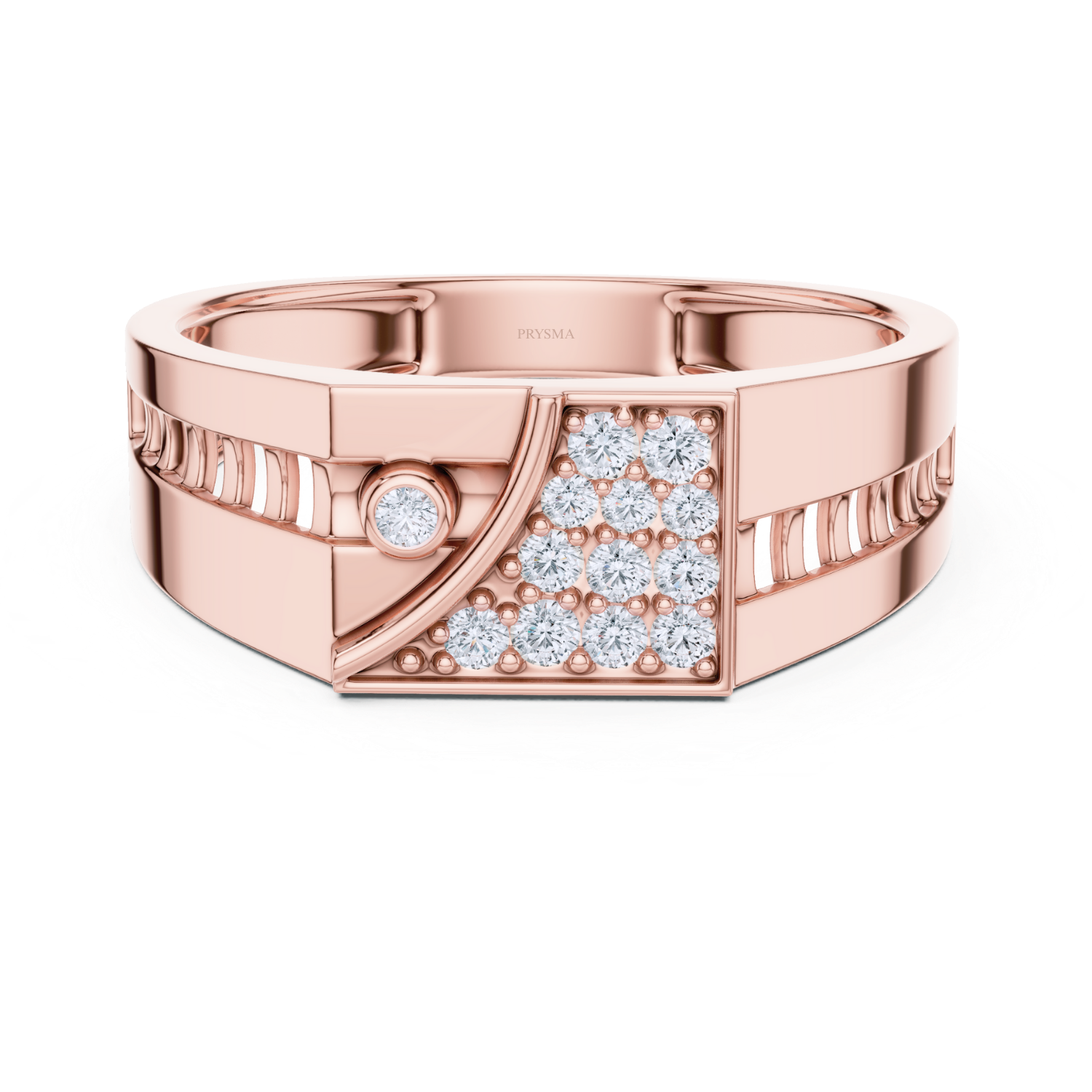 Architectural Diamond Grid Ring
