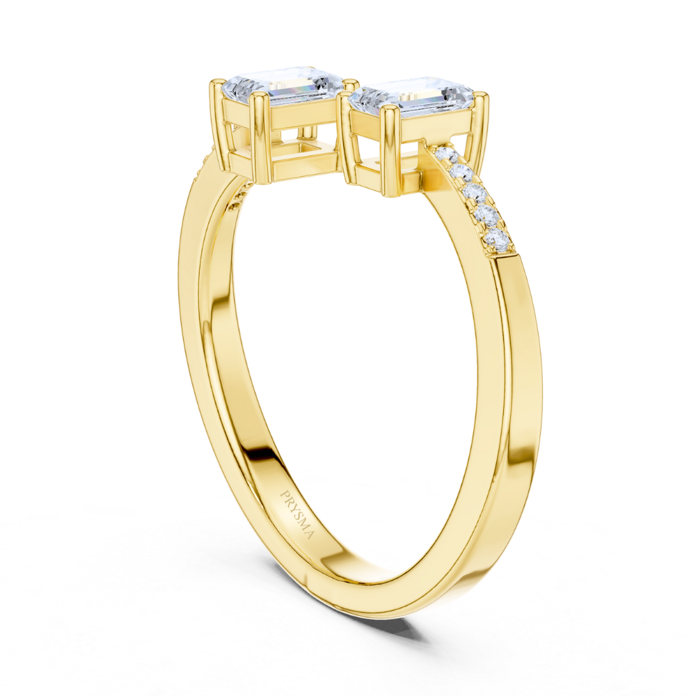 Twin Emerald Elegance  Ring