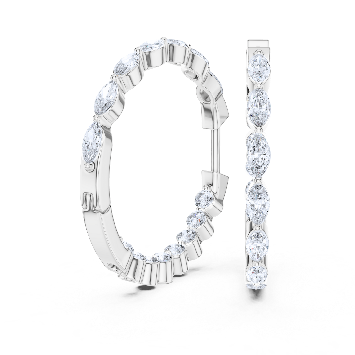 Marquise Elegance Hoop Earrings