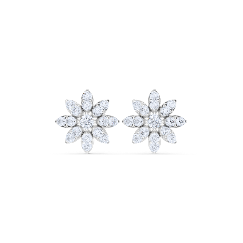 Daisy Bloom Diamond Floral Studs