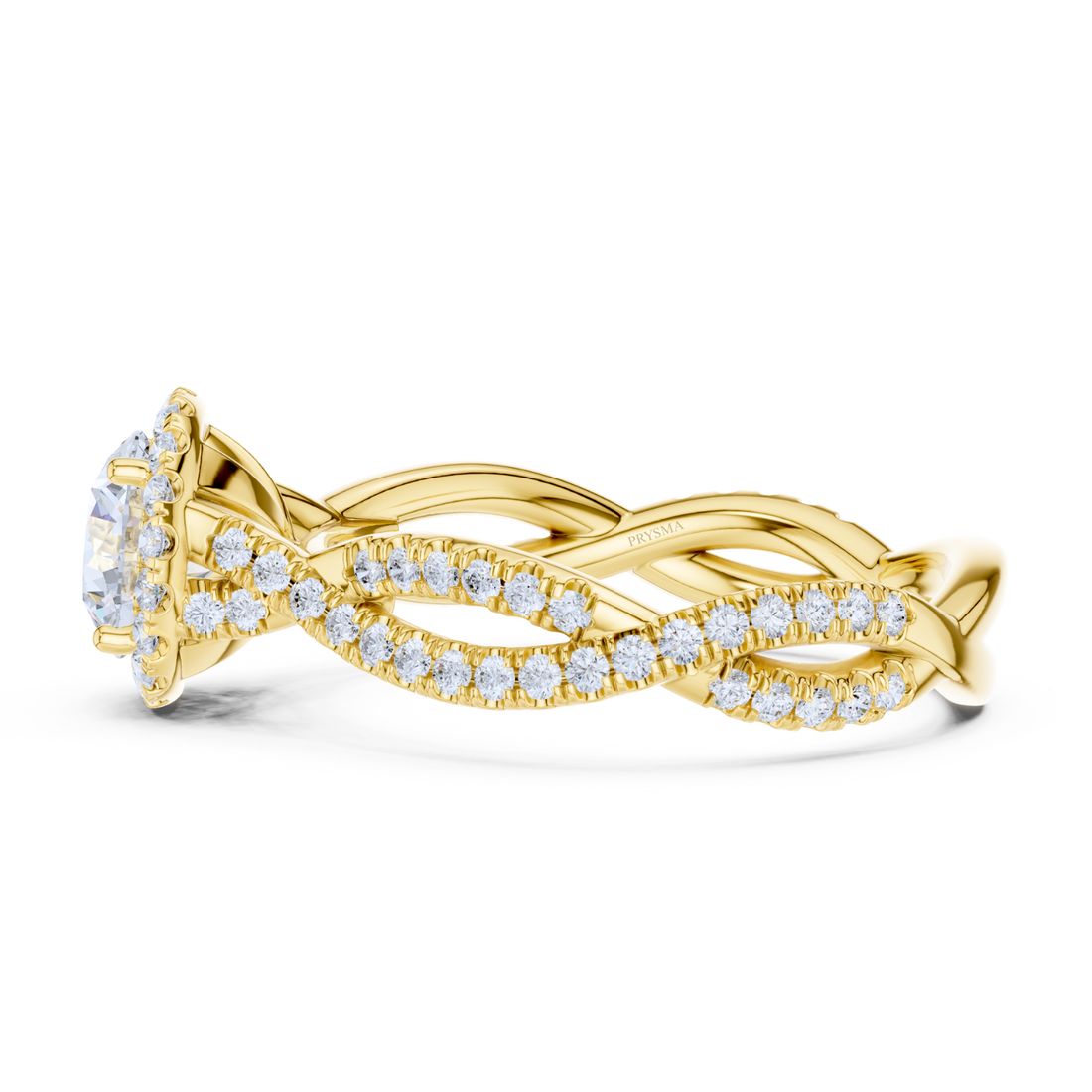 Ethereal Twist Halo Ring
