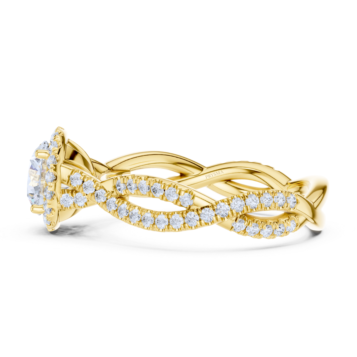 Ethereal Twist Halo Ring