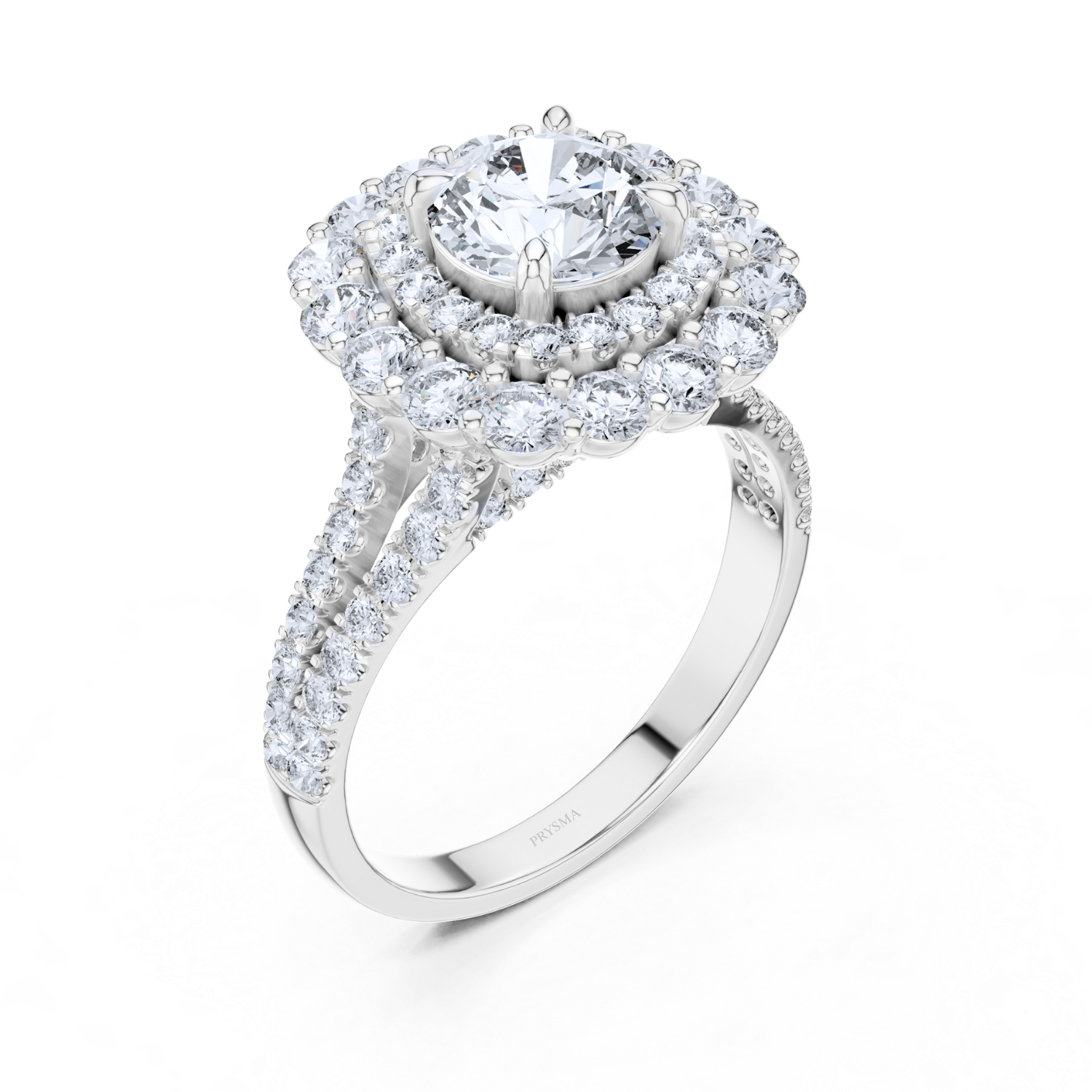 Radiant Double Halo Diamond Ring