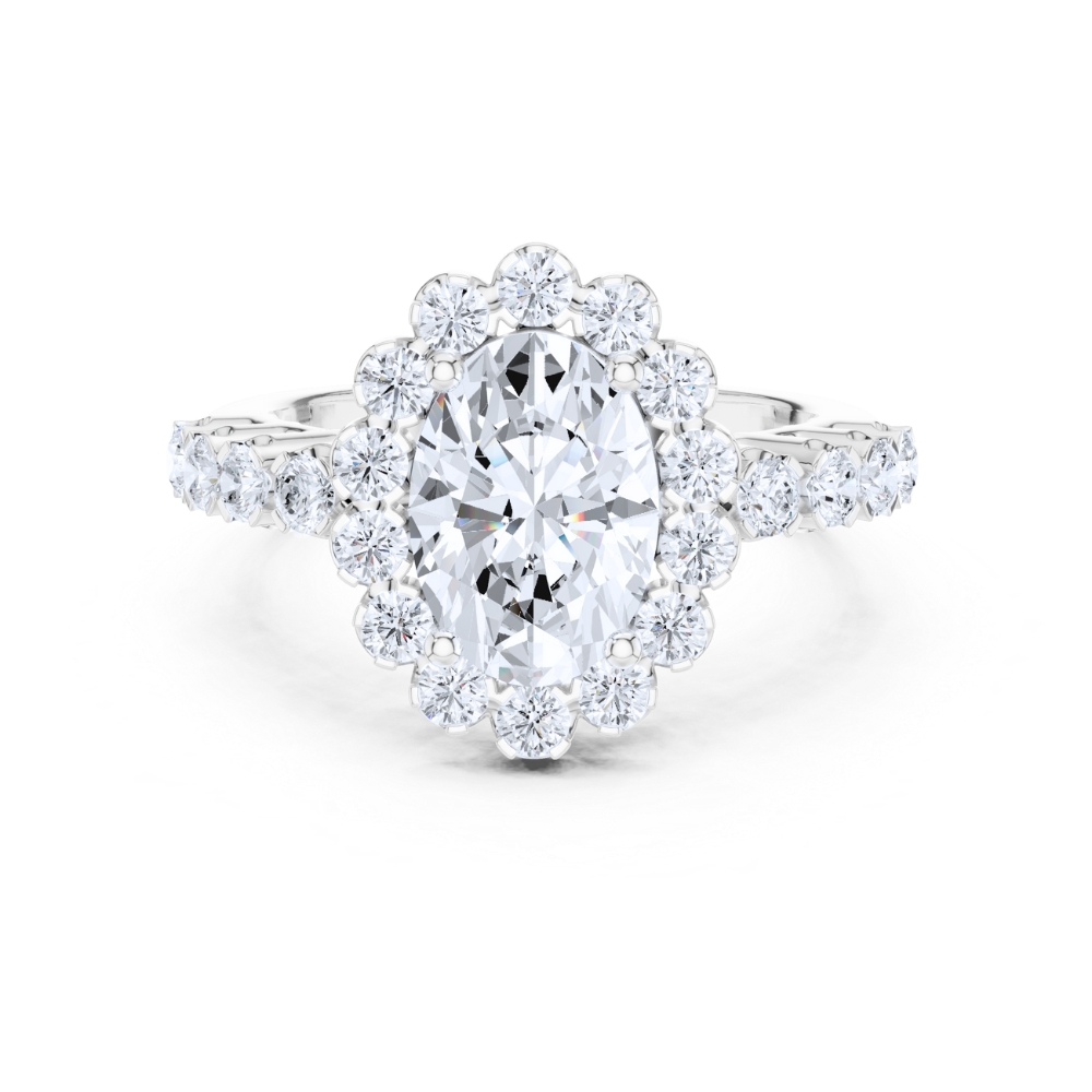 Oval Radiance Blossom Diamond Ring