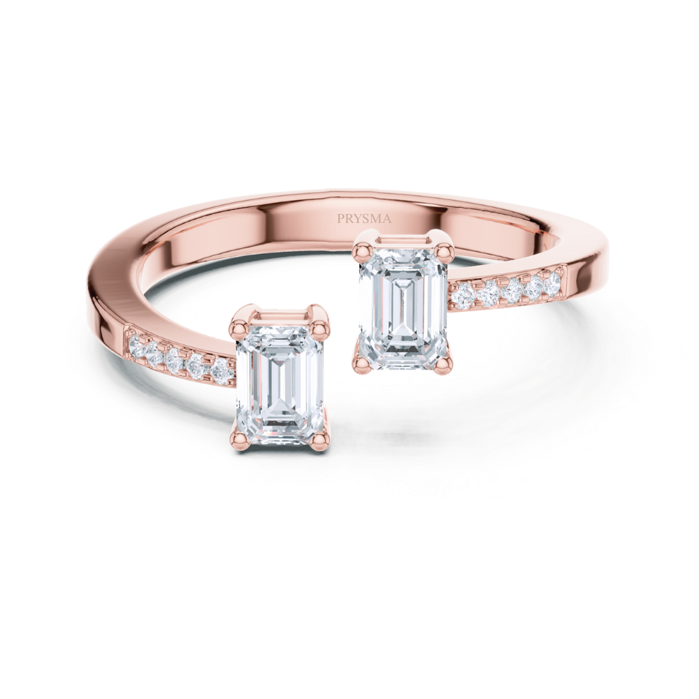 Twin Emerald Elegance  Ring