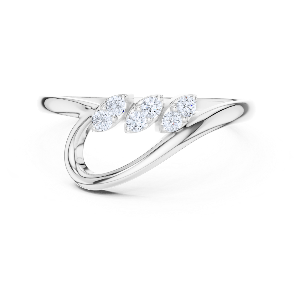 Elegant Leaf Wave Ring
