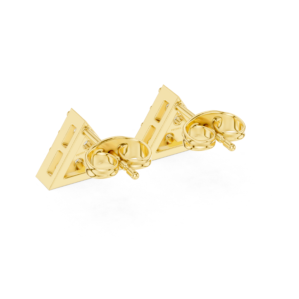 Radiant Pyramid Diamond Stud Earrings