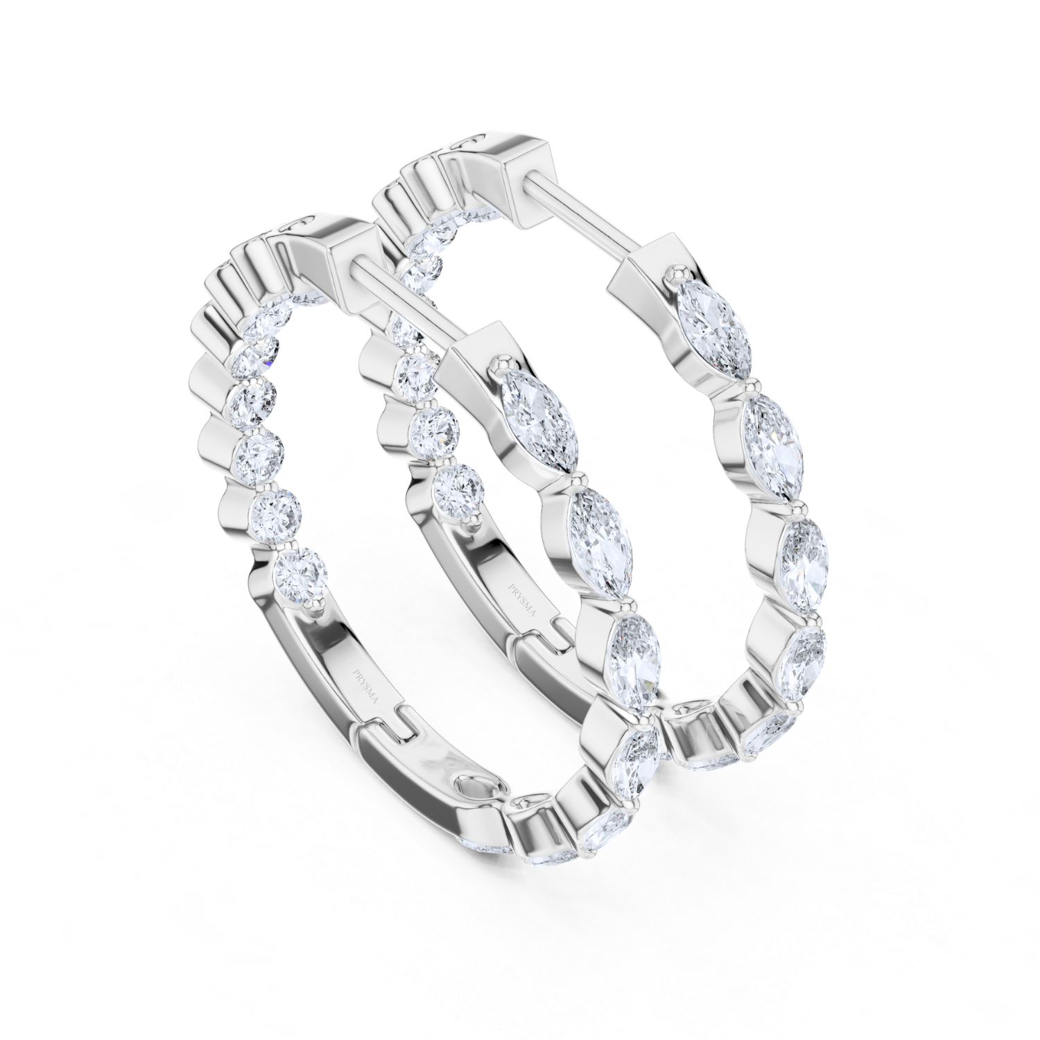 Marquise Elegance Hoop Earrings