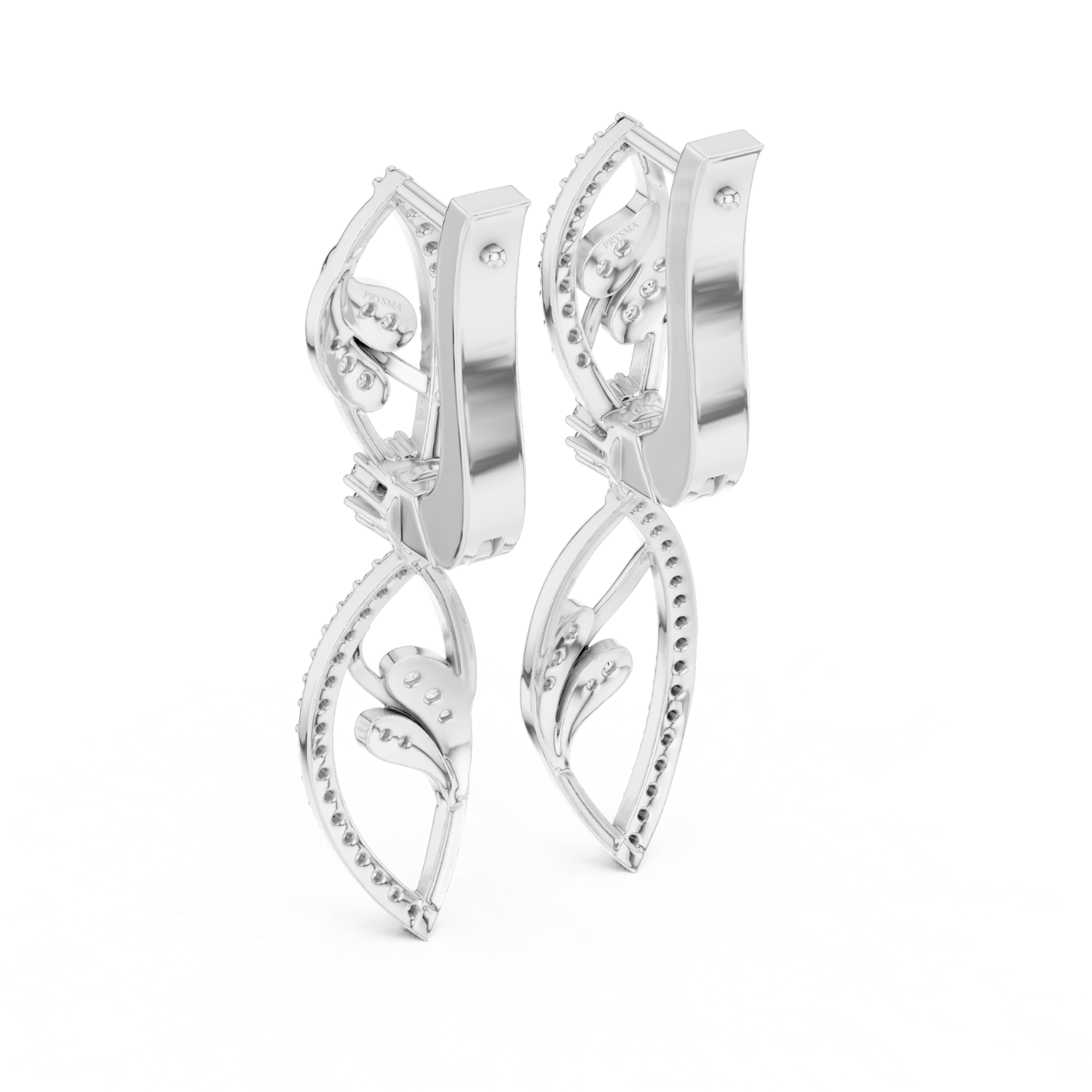 Floral Filigree Diamond Drop Earrings