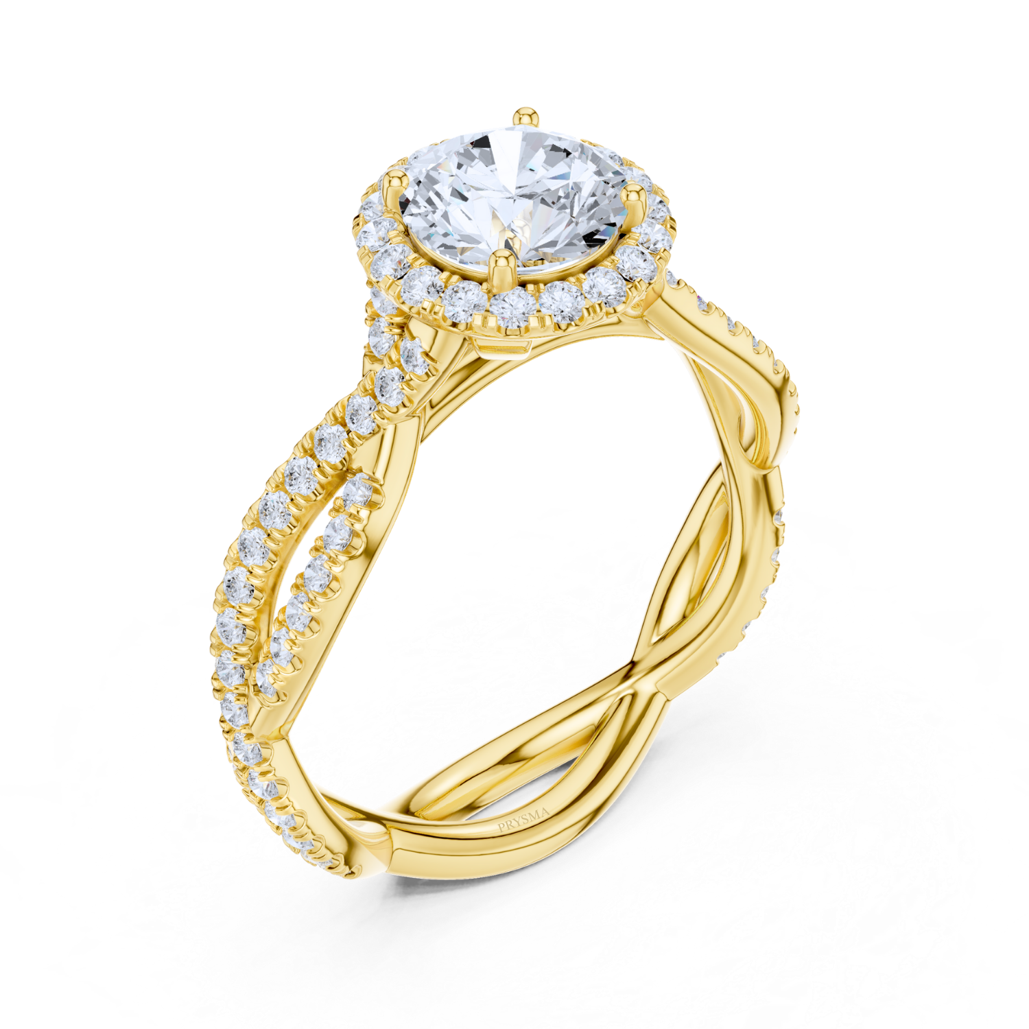 Ethereal Twist Halo Ring