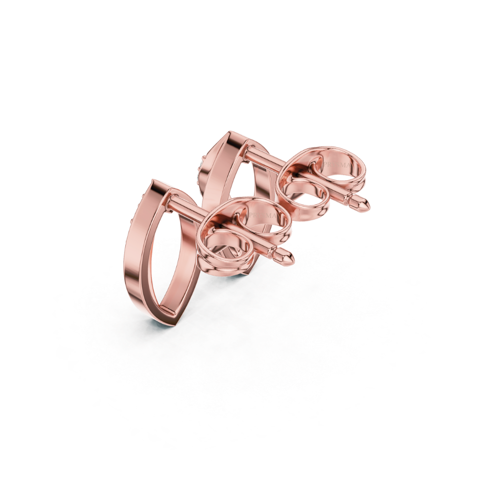 Golden Petal Curve Diamond Studs