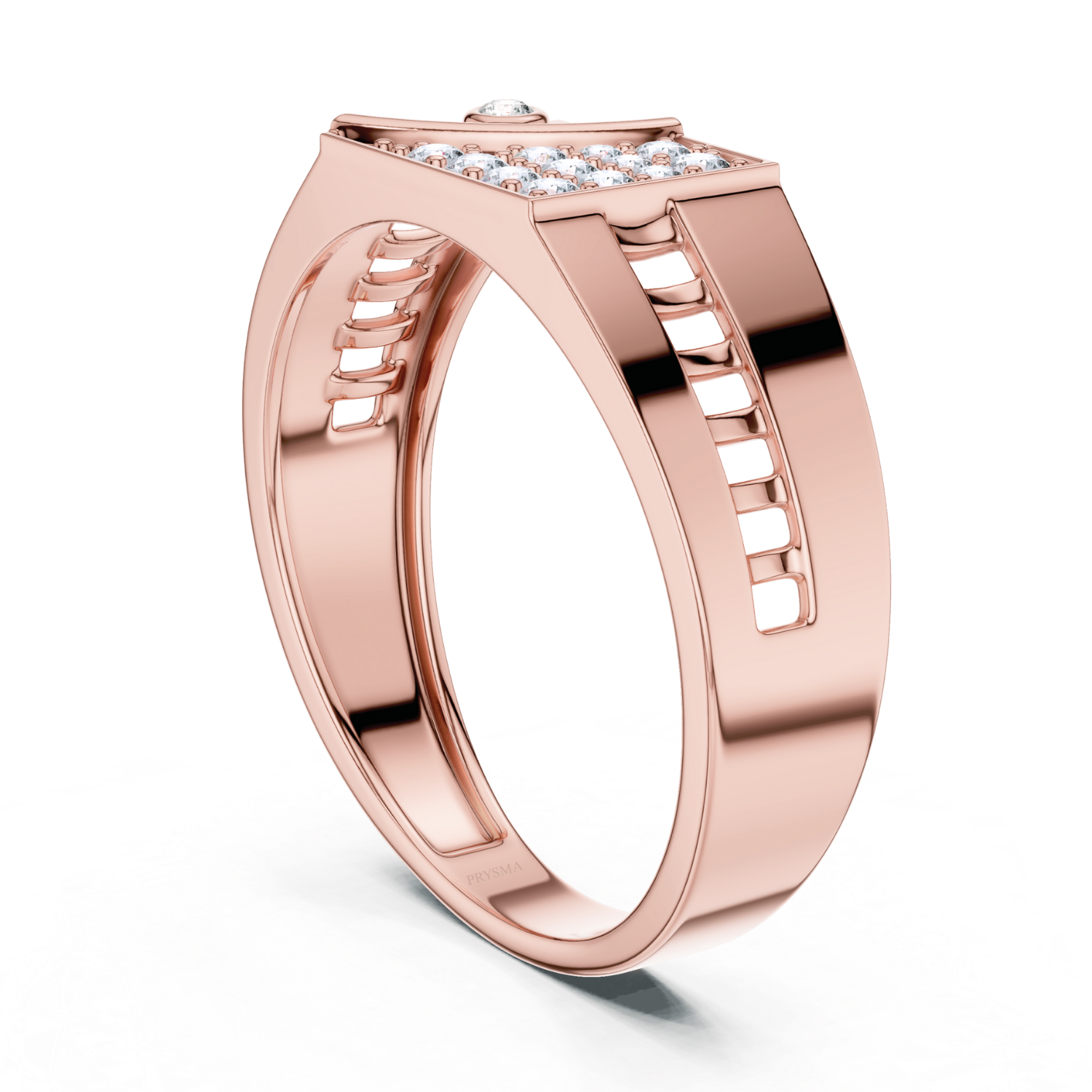 Architectural Diamond Grid Ring