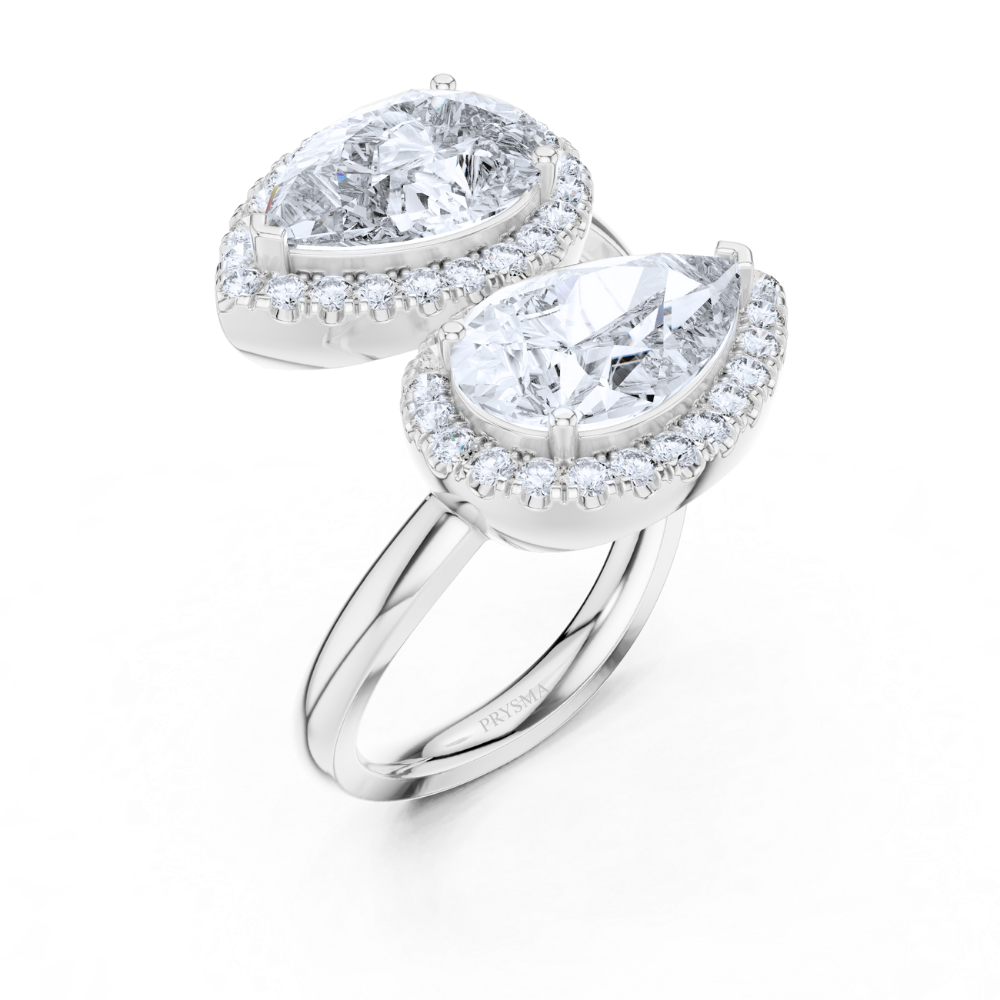 Celestia Pear Duet Ring