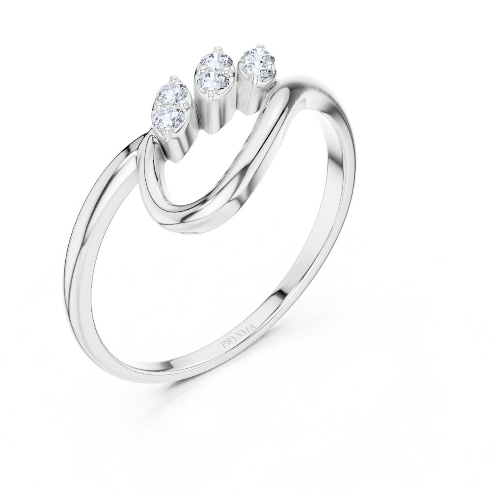 Elegant Leaf Wave Ring