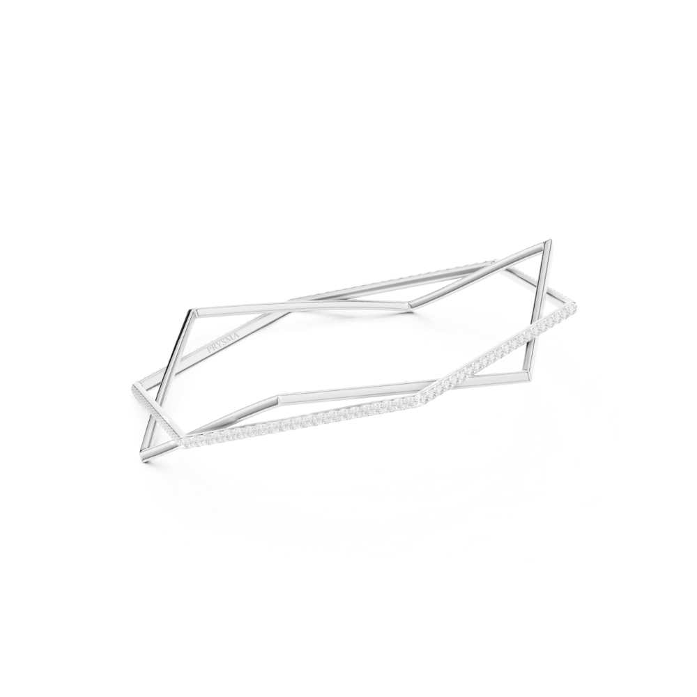 Stellar Edge Geometric Diamond Bracelet