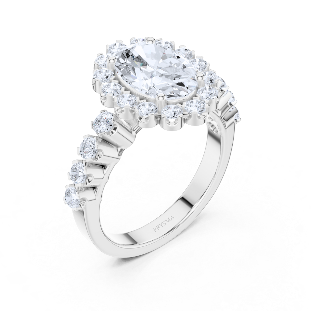 Oval Radiance Blossom Diamond Ring