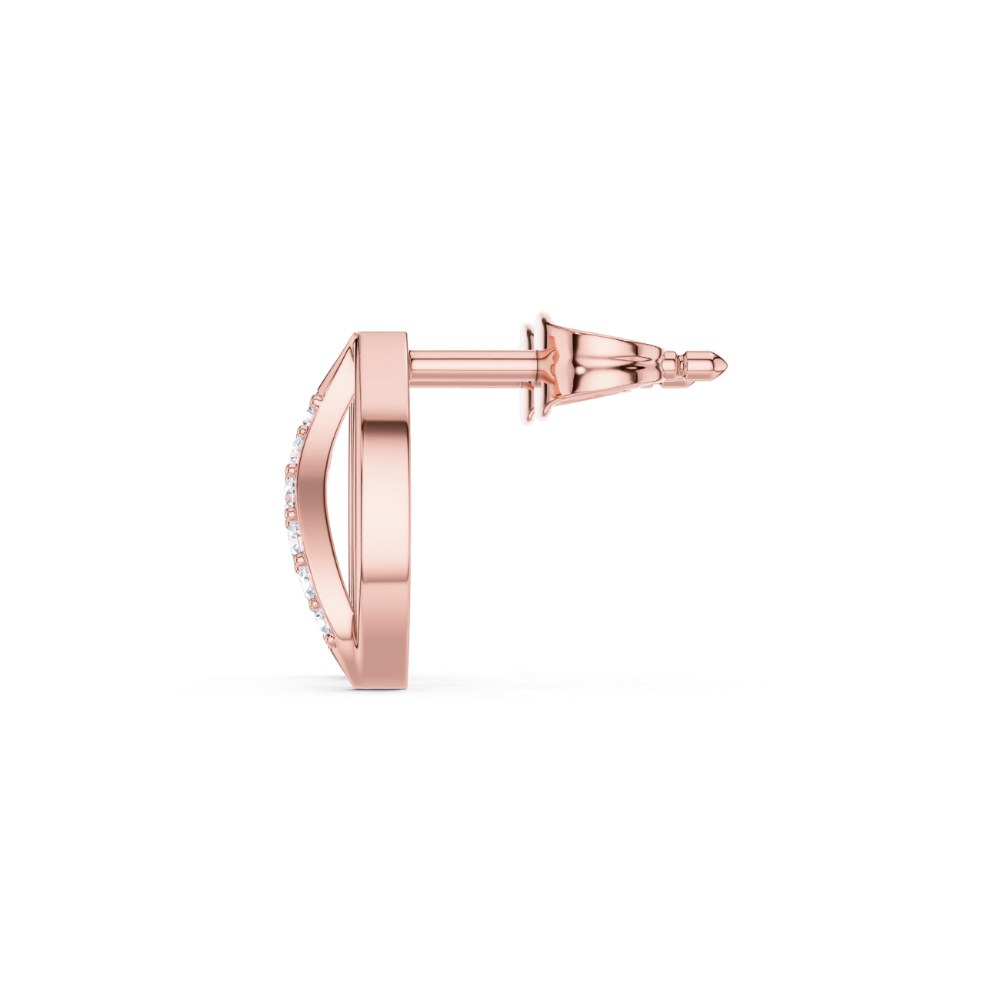 Golden Petal Curve Diamond Studs