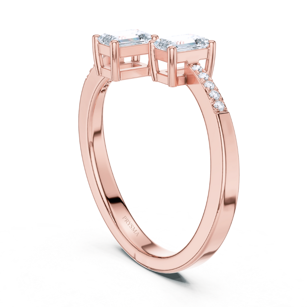 Twin Emerald Elegance  Ring