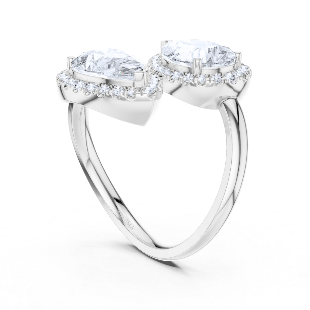Celestia Pear Duet Ring