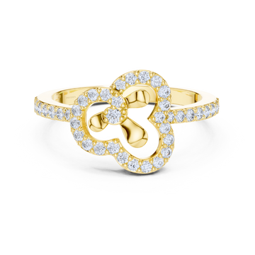 Floral Halo Diamond Ring