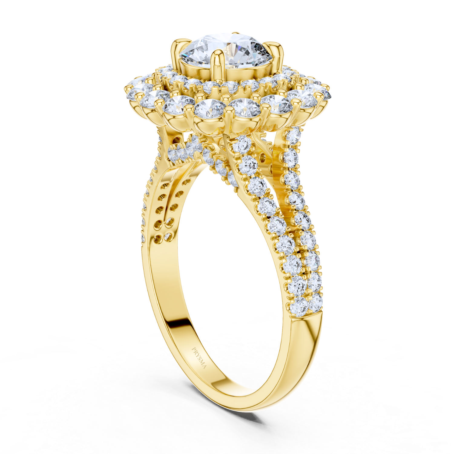 Radiant Double Halo Diamond Ring